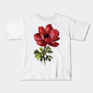 Red Anemone Flower Kids T-Shirt